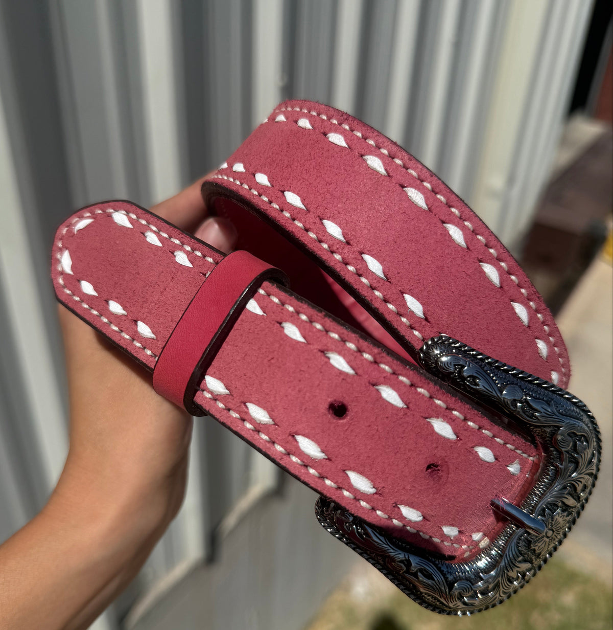 Clearance | 1.5" Straight Belt Pink Roughout TBS