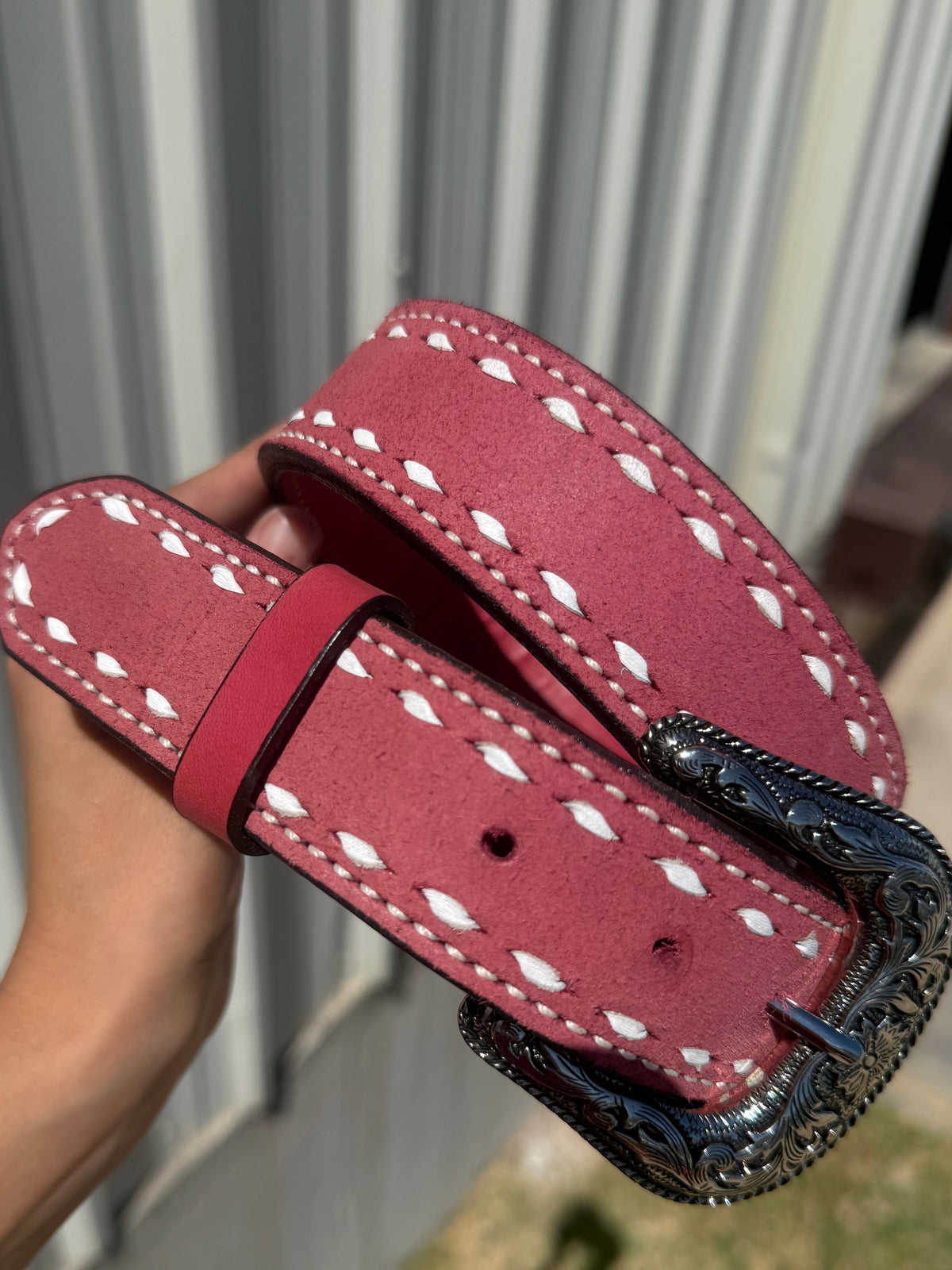 Clearance | 1.5" Straight Belt Pink Roughout TBS