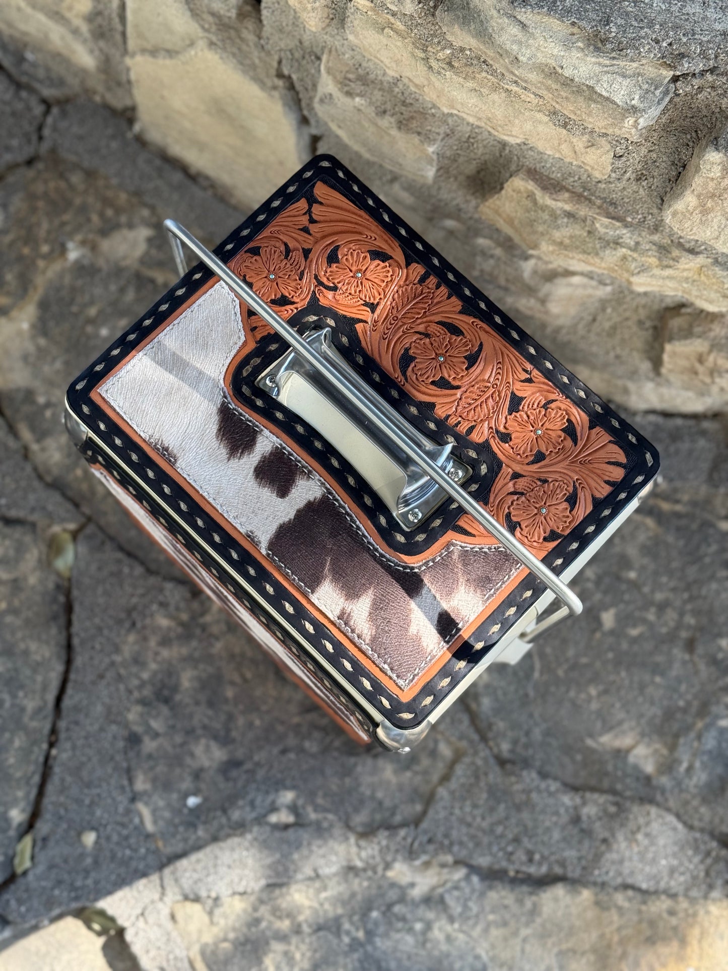 Retro Rodeo Cream Cooler- Cow Suede