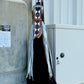 Belt Buckle Bag | Black w/ Checkered Strap w/ Fringe