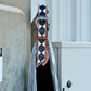 Belt Buckle Bag | Black w/ Checkered Strap w/ Fringe