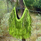 Handmade Suede Fringe Handbag | Rowdy Rag Bag PRICKLY PEAR