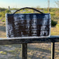 The Dime | Genuine Gator Mini Handbag - Black & White