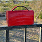 The Dime | Genuine Gator Mini Handbag - Red