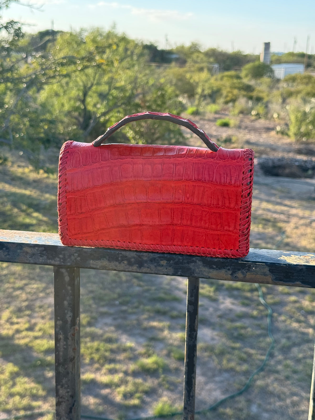 The Dime | Genuine Gator Mini Handbag - Red