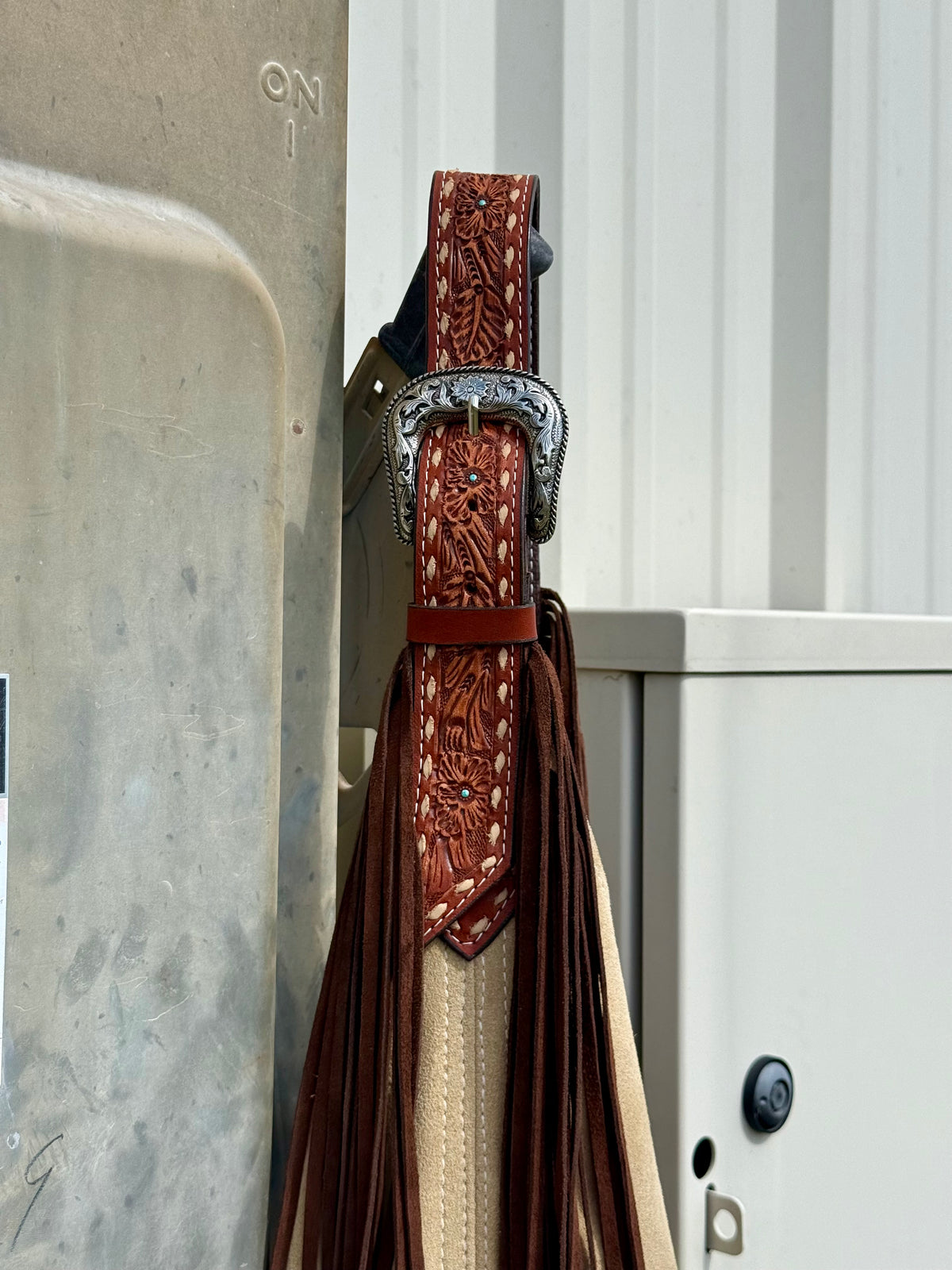 Belt Buckle Bag | Sand w/ HWY 90 & Fringe