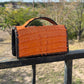 The Dime | Genuine Gator Mini Handbag - Cayenne