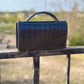 The Dime | Genuine Gator Mini Handbag - Black Diamond