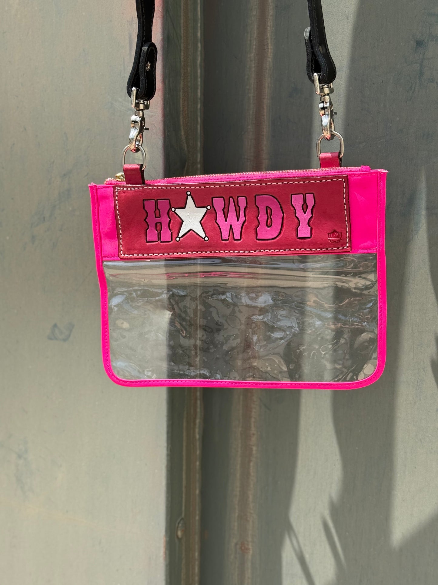 Clear Travel Bag - Howdy in Hot Pink