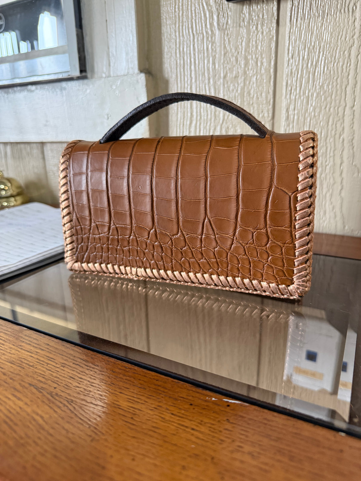 The Dime | Genuine Gator Mini Handbag - Old Fashioned