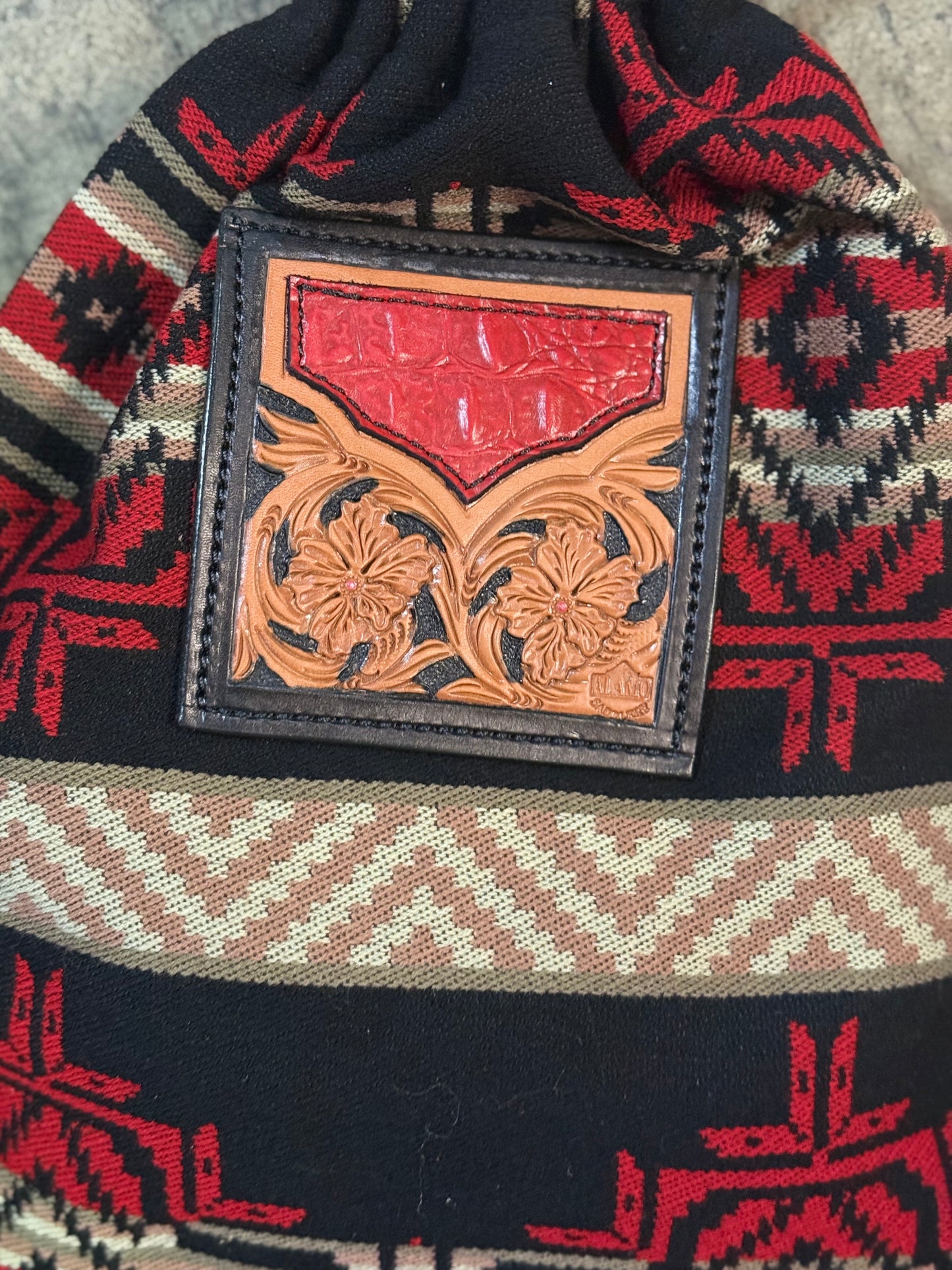 Red Gator Drawstring Bag