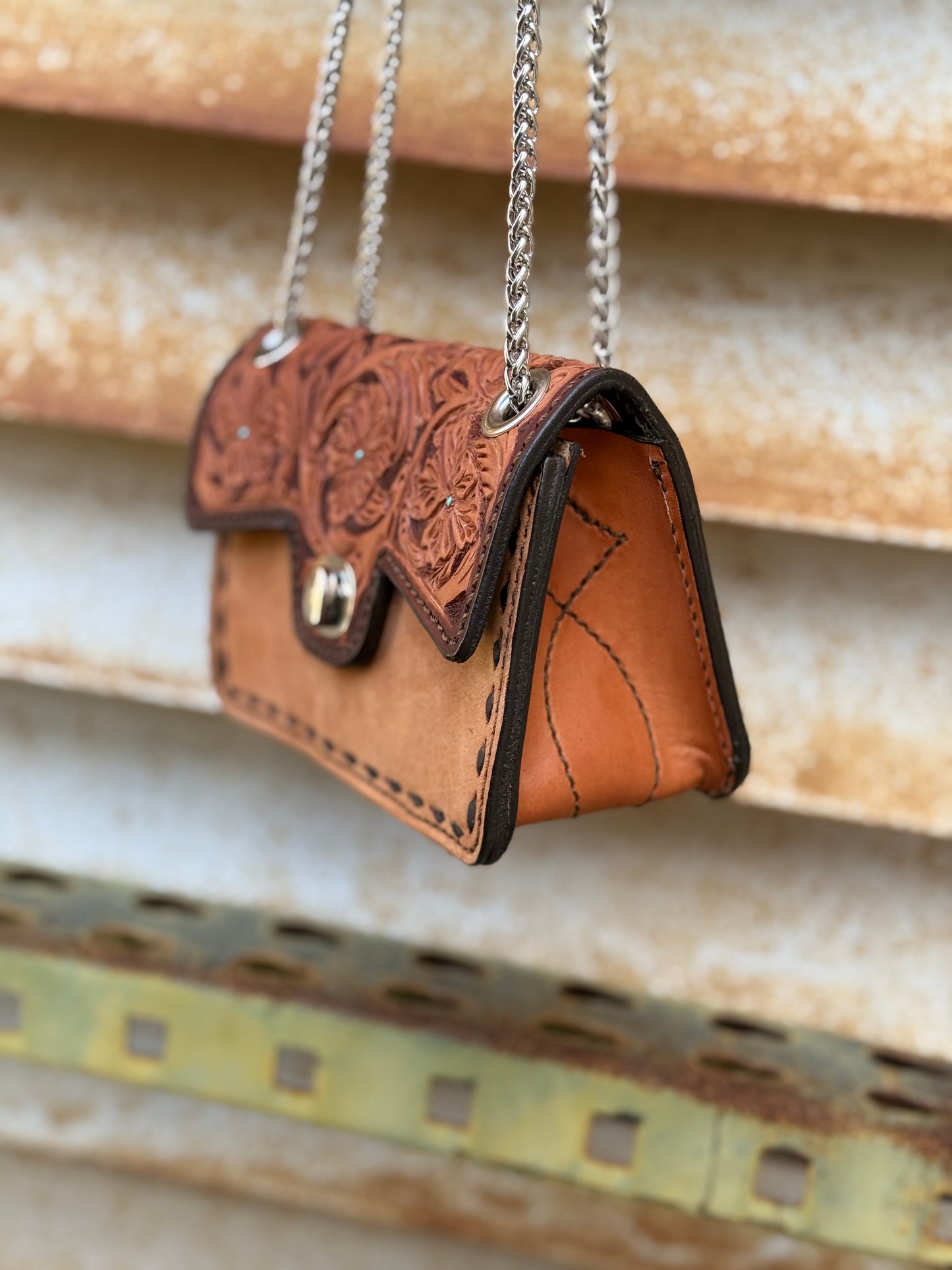 The Cowgirl Clutch- SILVER (FULL LEATHER)