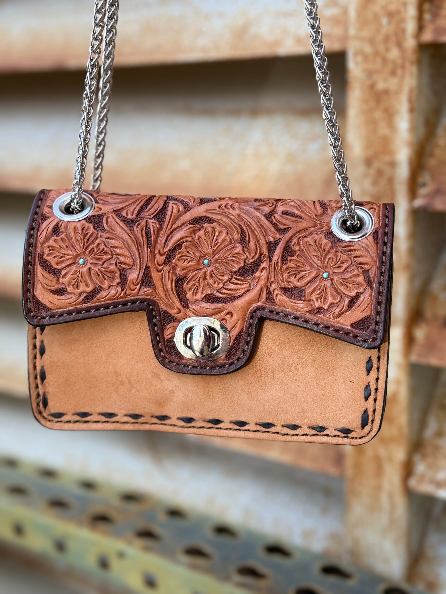 The Cowgirl Clutch- SILVER (FULL LEATHER)