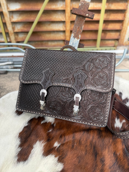 Cowboy Carryall- Chocolate Combo Tooled