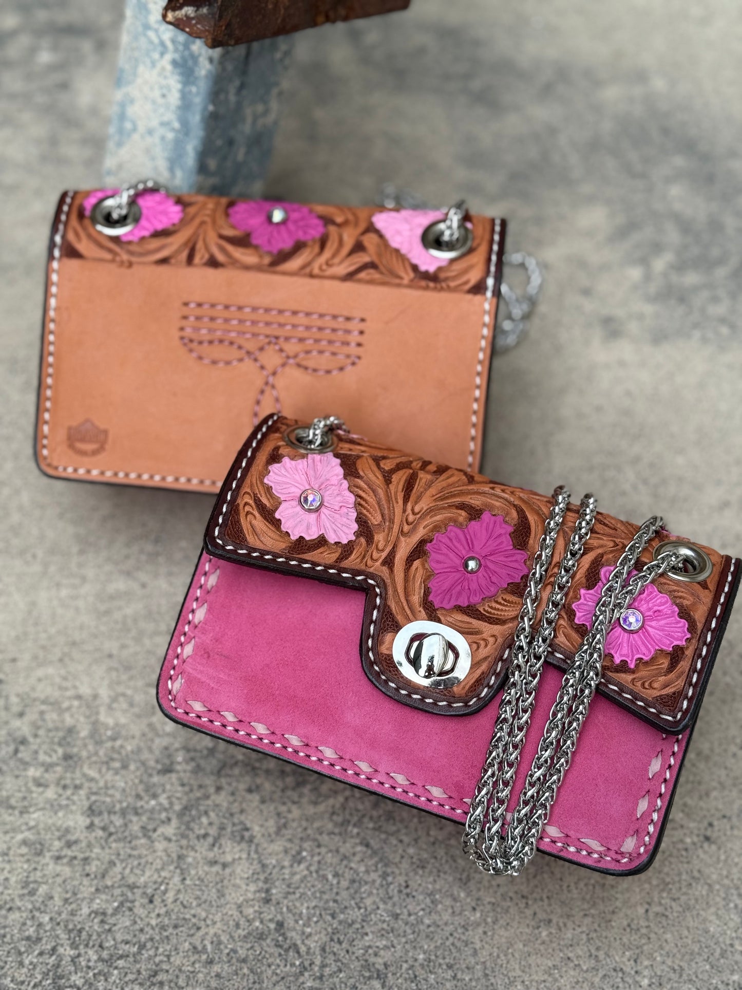 The Cowgirl Clutch- PINK (FULL LEATHER)