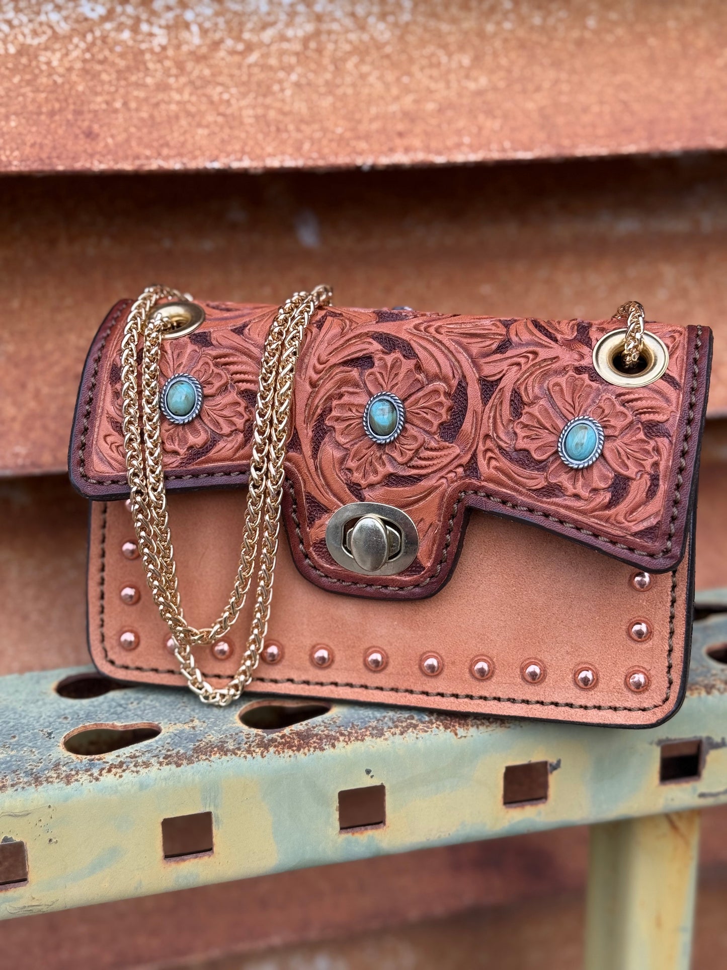 The Cowgirl Clutch - Turquoise (FULL LEATHER)