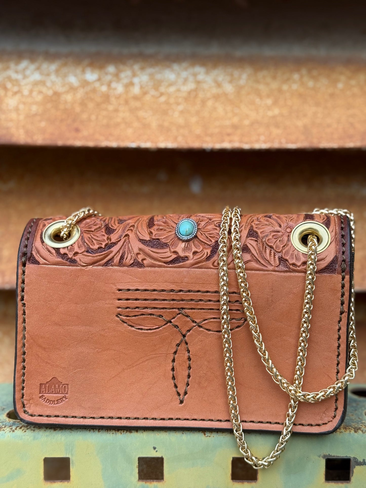 The Cowgirl Clutch - Turquoise (FULL LEATHER)