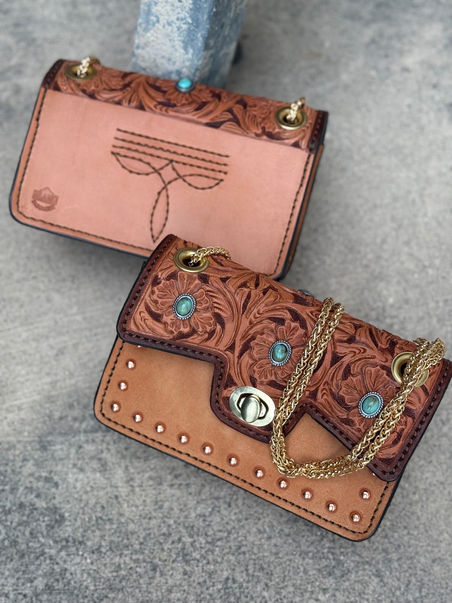 The Cowgirl Clutch - Turquoise (FULL LEATHER)