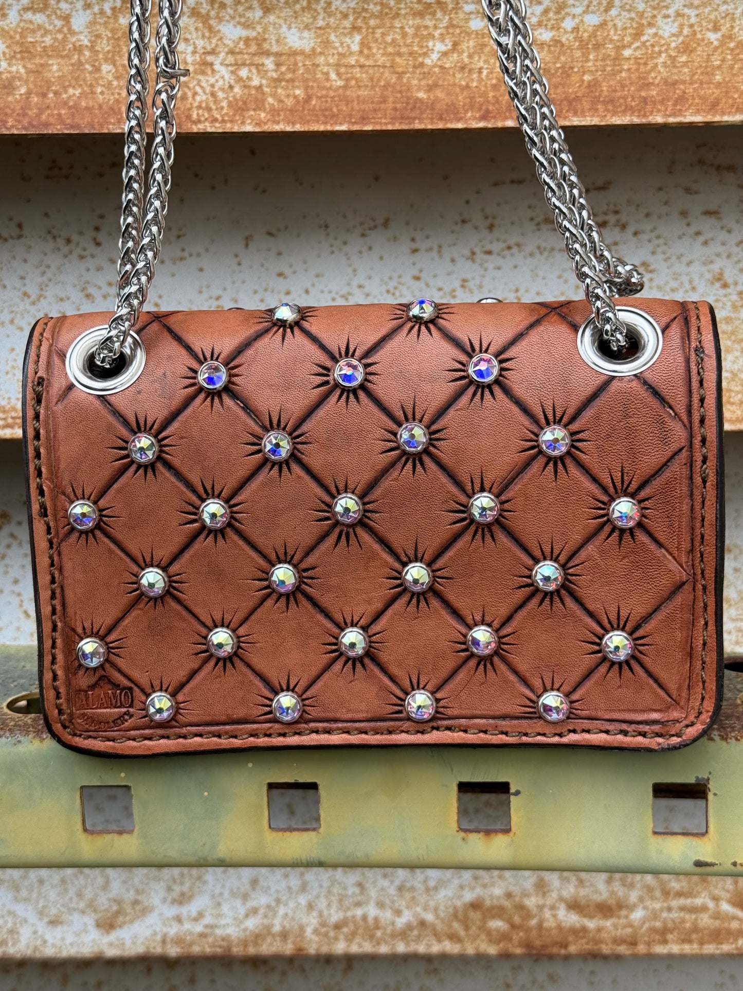The Cowgirl Clutch- RHINESTONE 2-TONE (FULL LEATHER)