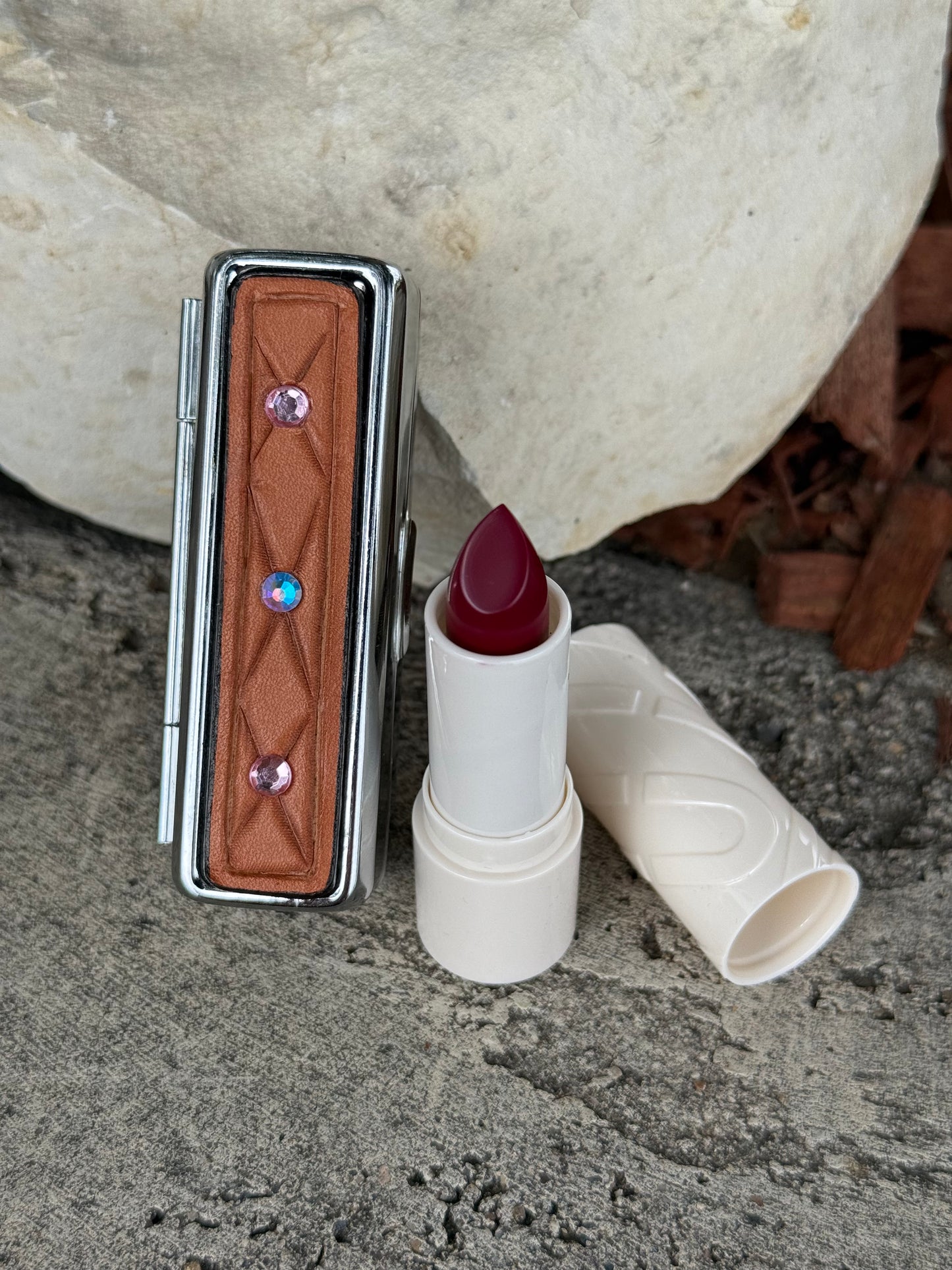 Lipstick Case- Rhinestone Pink