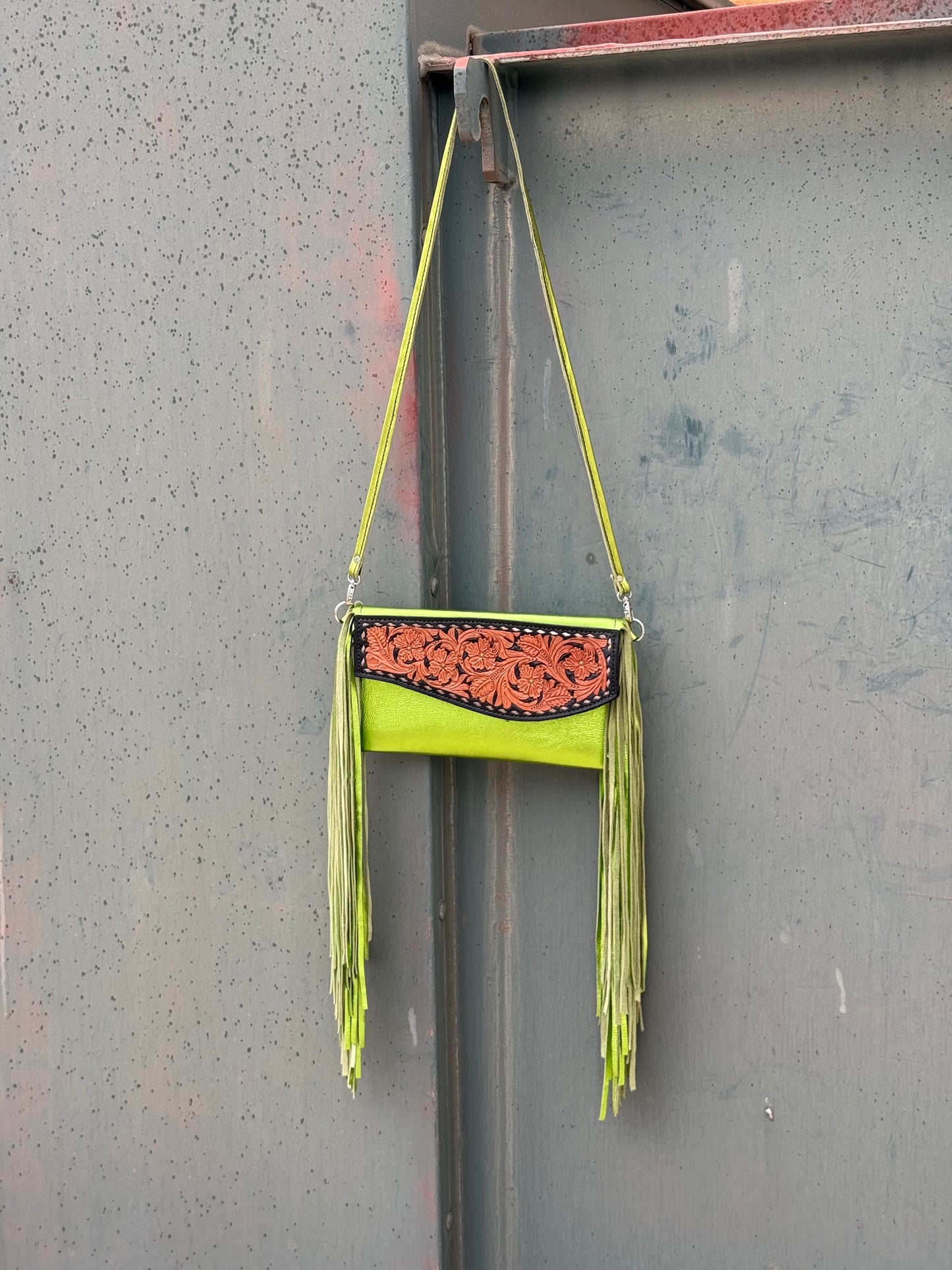 Fringe Clutch- Prickly Pear