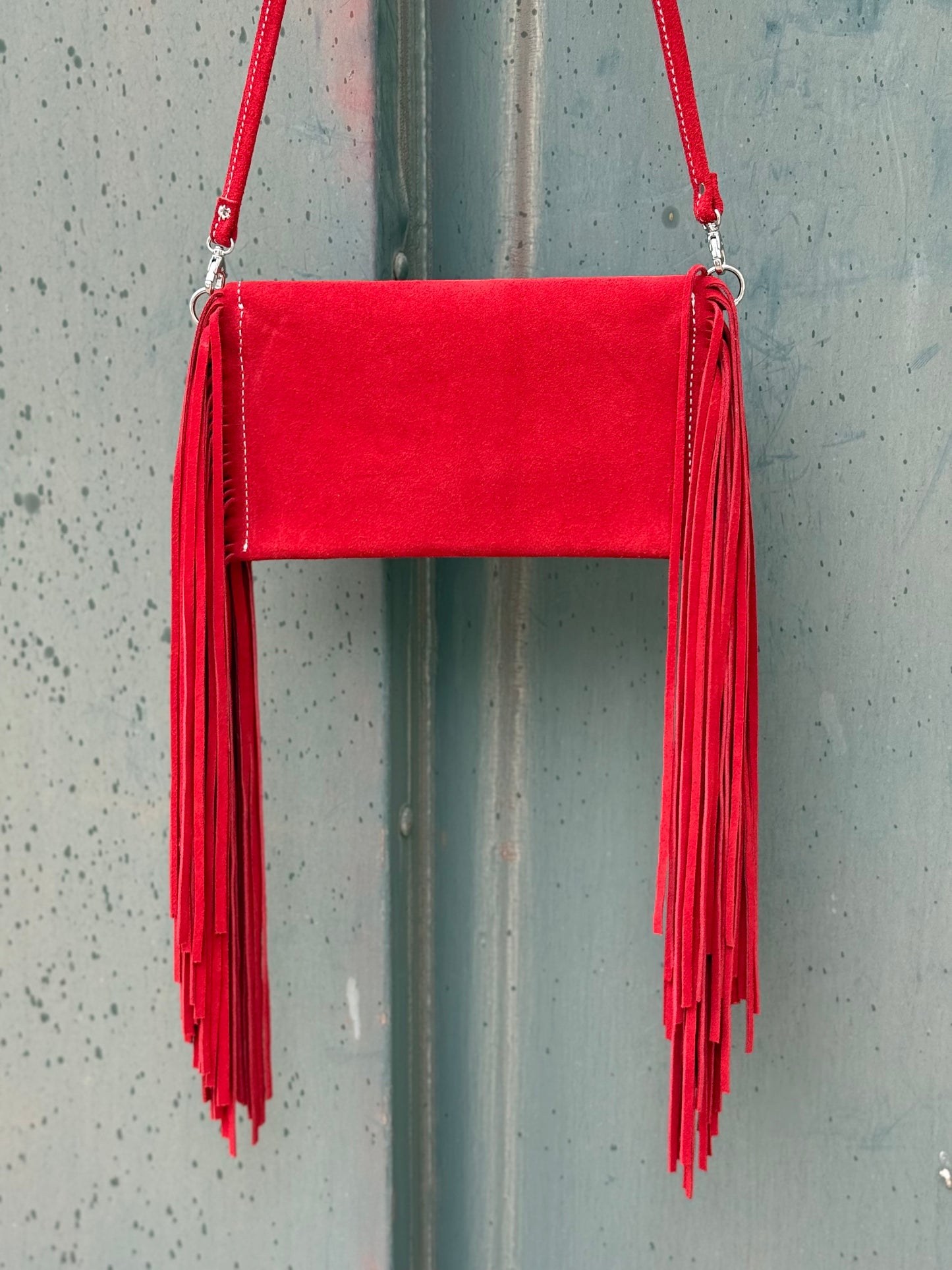 Fringe Clutch- Cheetah Rose