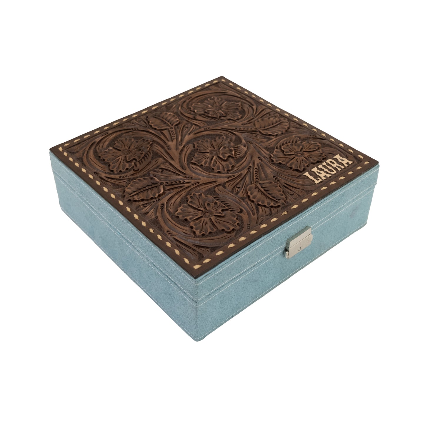 Rodeo Award | Large Velvet Jewelry Box w/ lettering FULL FLORAL