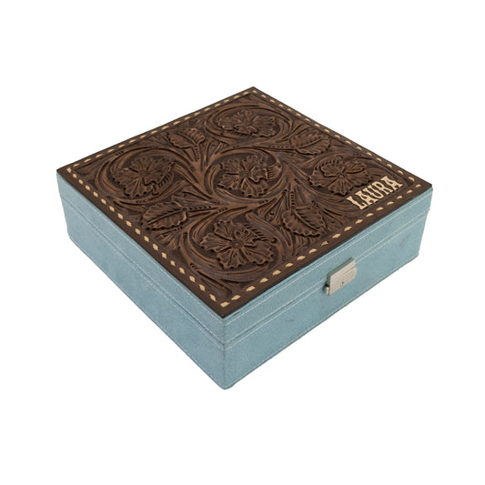Rodeo Award | Large Velvet Jewelry Box w/ lettering FULL FLORAL