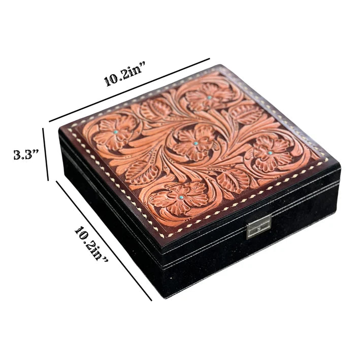 Rodeo Award | Large Velvet Jewelry Box w/ lettering FULL FLORAL