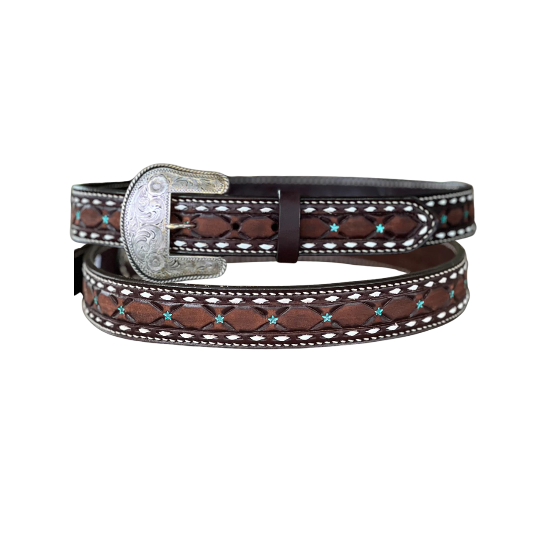 1.5" Straight Neon Turquoise Belt