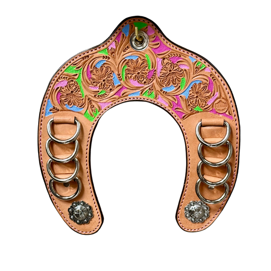 Horse Shoe Wild Rag Holder w/ Conchos- Confetti