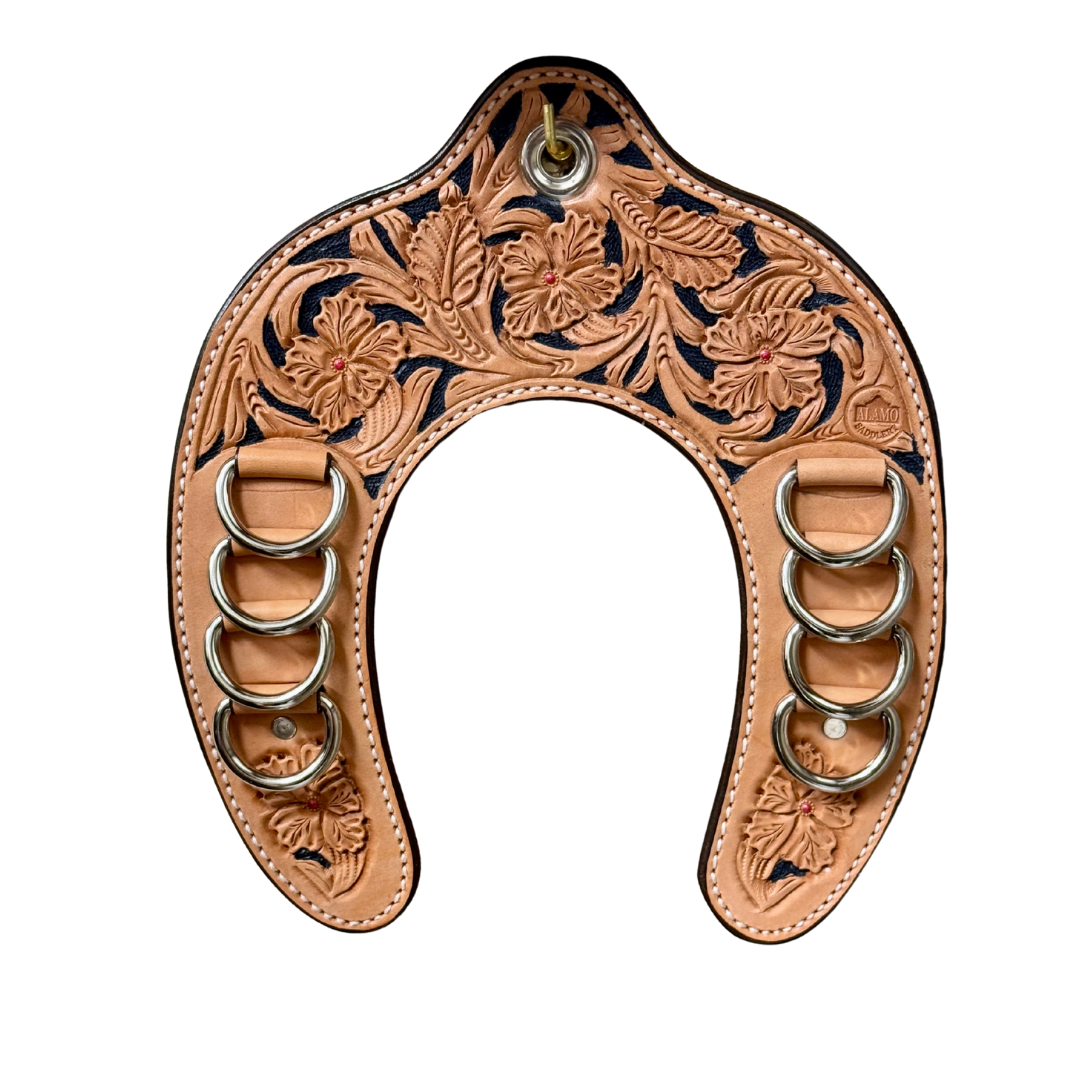 Horse Shoe Wild Rag Holder- Red Shimmer