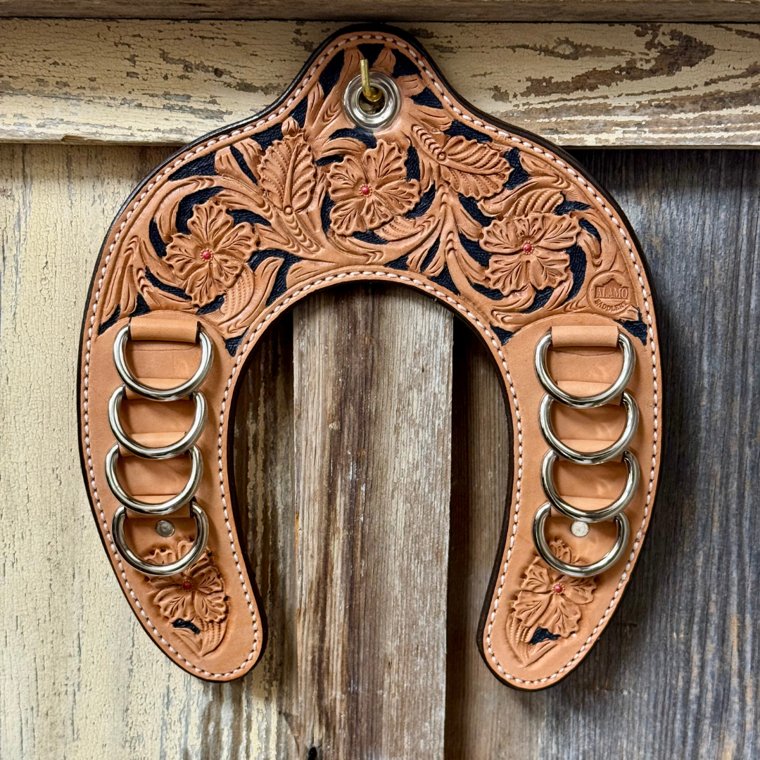 Horse Shoe Wild Rag Holder- Red Shimmer