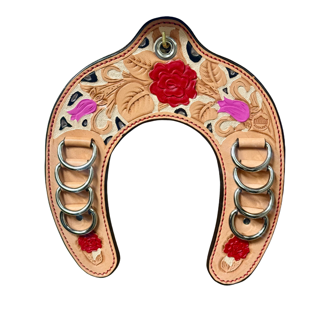 Horse Shoe Wild Rag Holder- Cheetah Rose