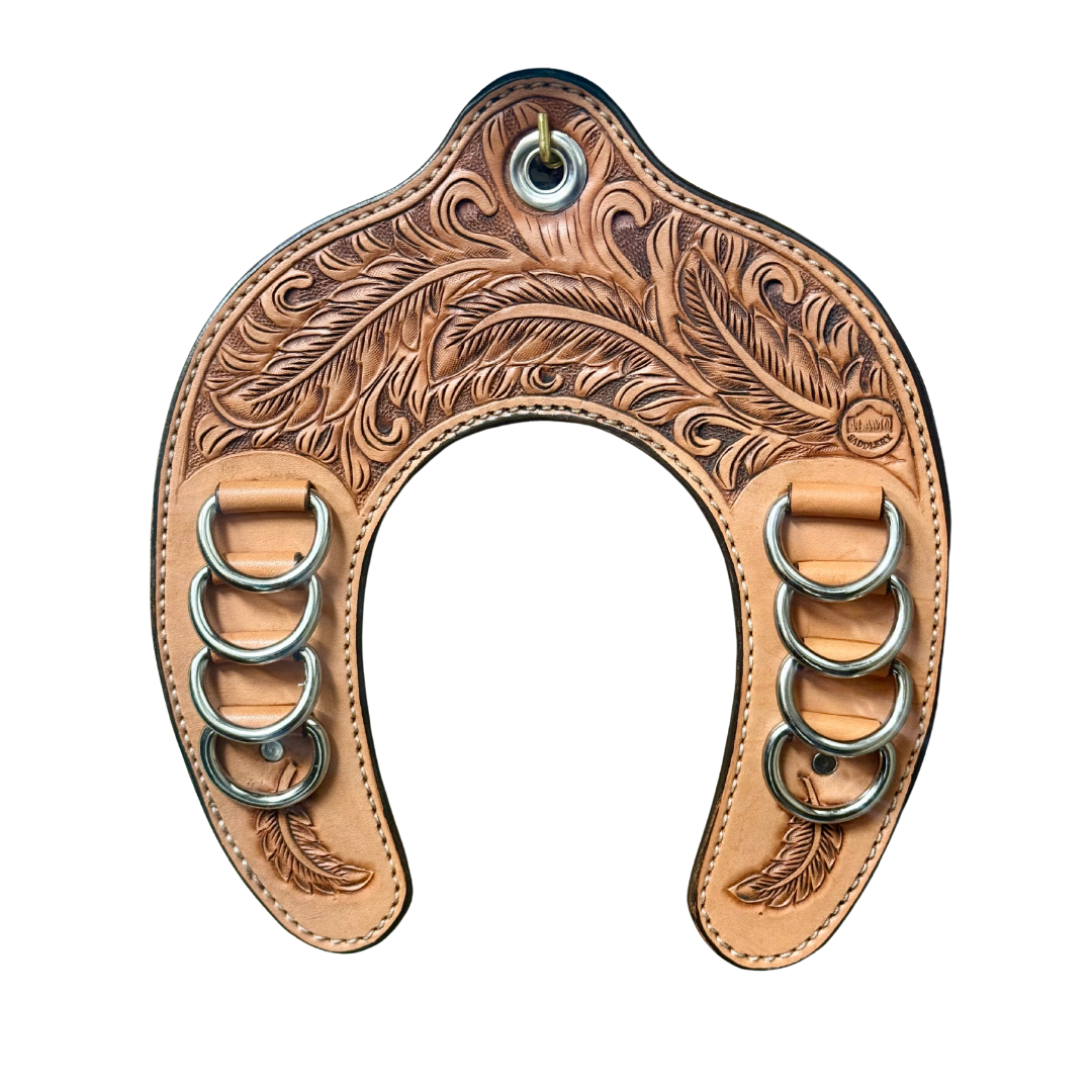 Horse Shoe Wild Rag Holder- Cowboy Feather