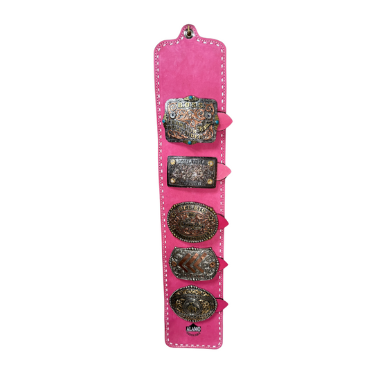 Pink Roughout w/ Buckstitch Buckle Holder