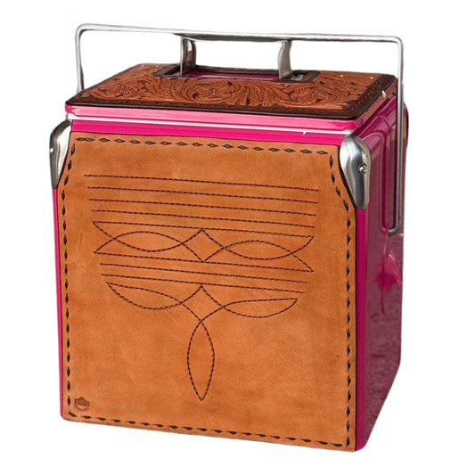 Retro Rodeo Pink Cooler- Toast Cowboy Stitch