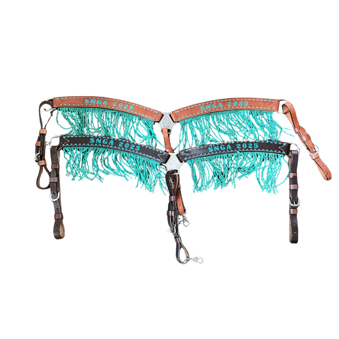 Rodeo Award | 1.75" Contoured Breastcollar with Buckstitch & CURLY Fringe (16)
