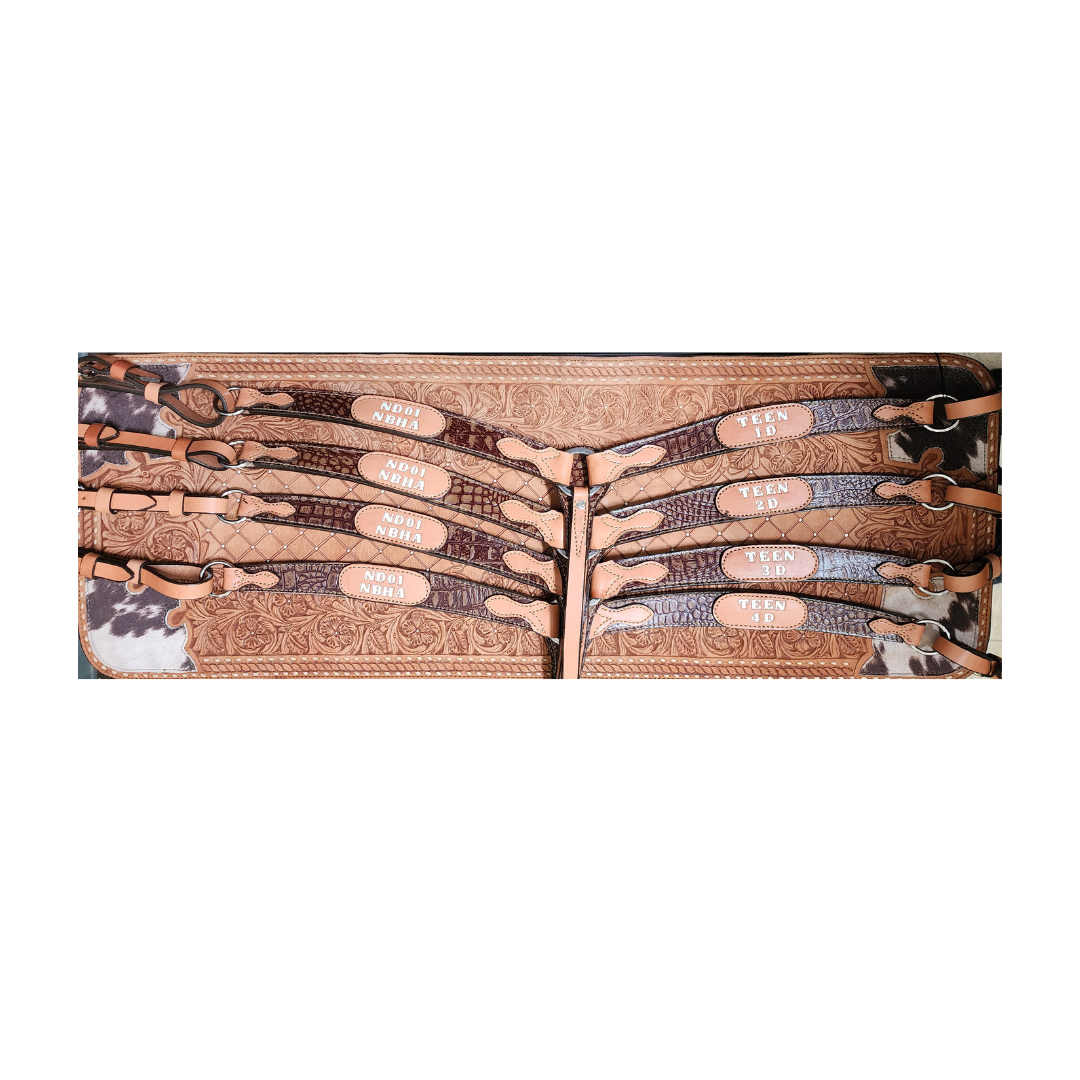 Rodeo Award | 1.75" Contoured Breastcollar w/ Brown gator print w/ patch & lettering (14)
