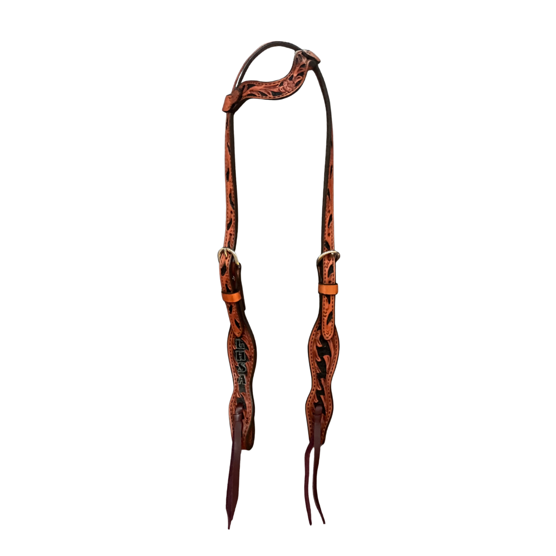 Rodeo Award | Wave one ear floral tooled w/ background paint