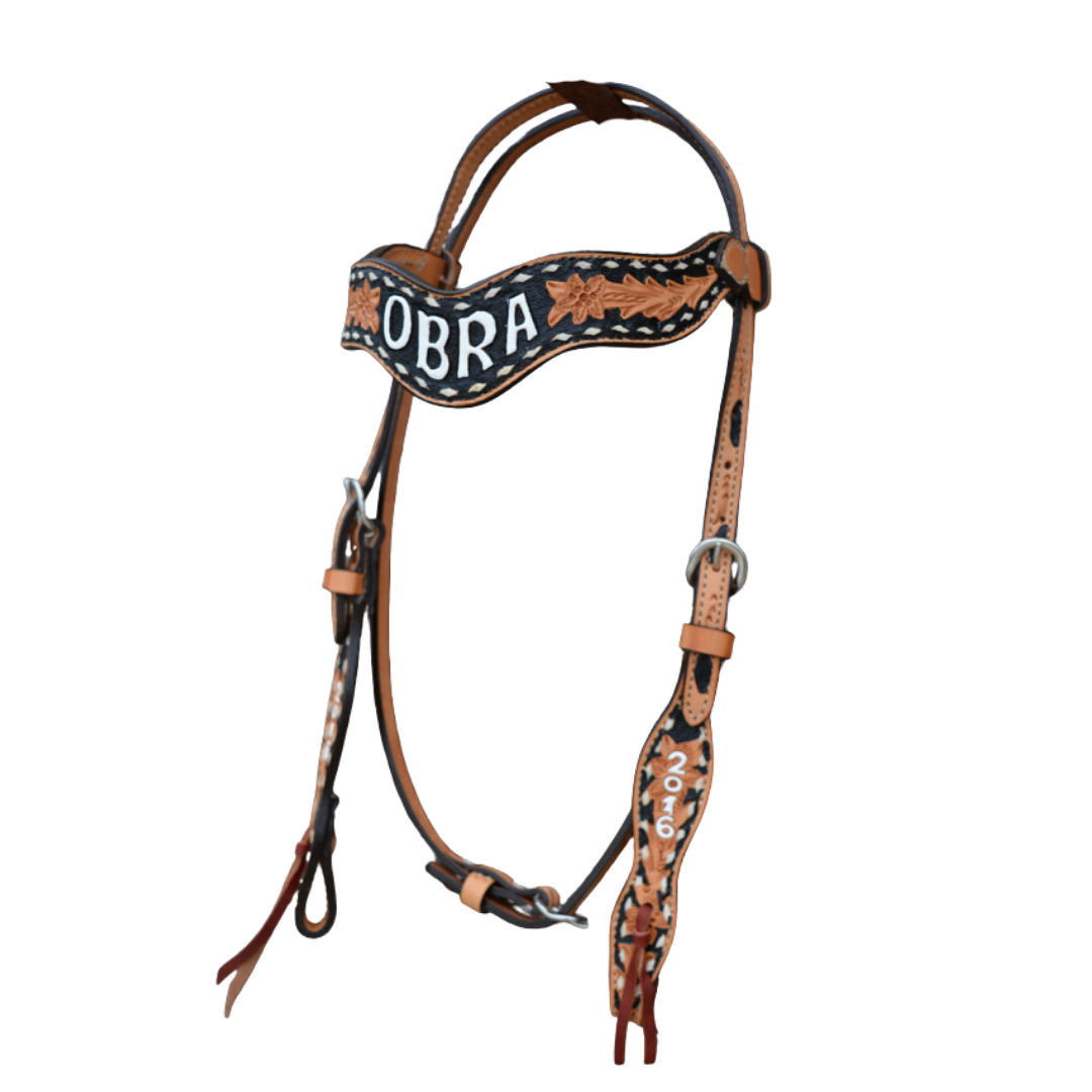 Rodeo Award | 1.5" Wave Browband Floral, BGP & Buckstitch