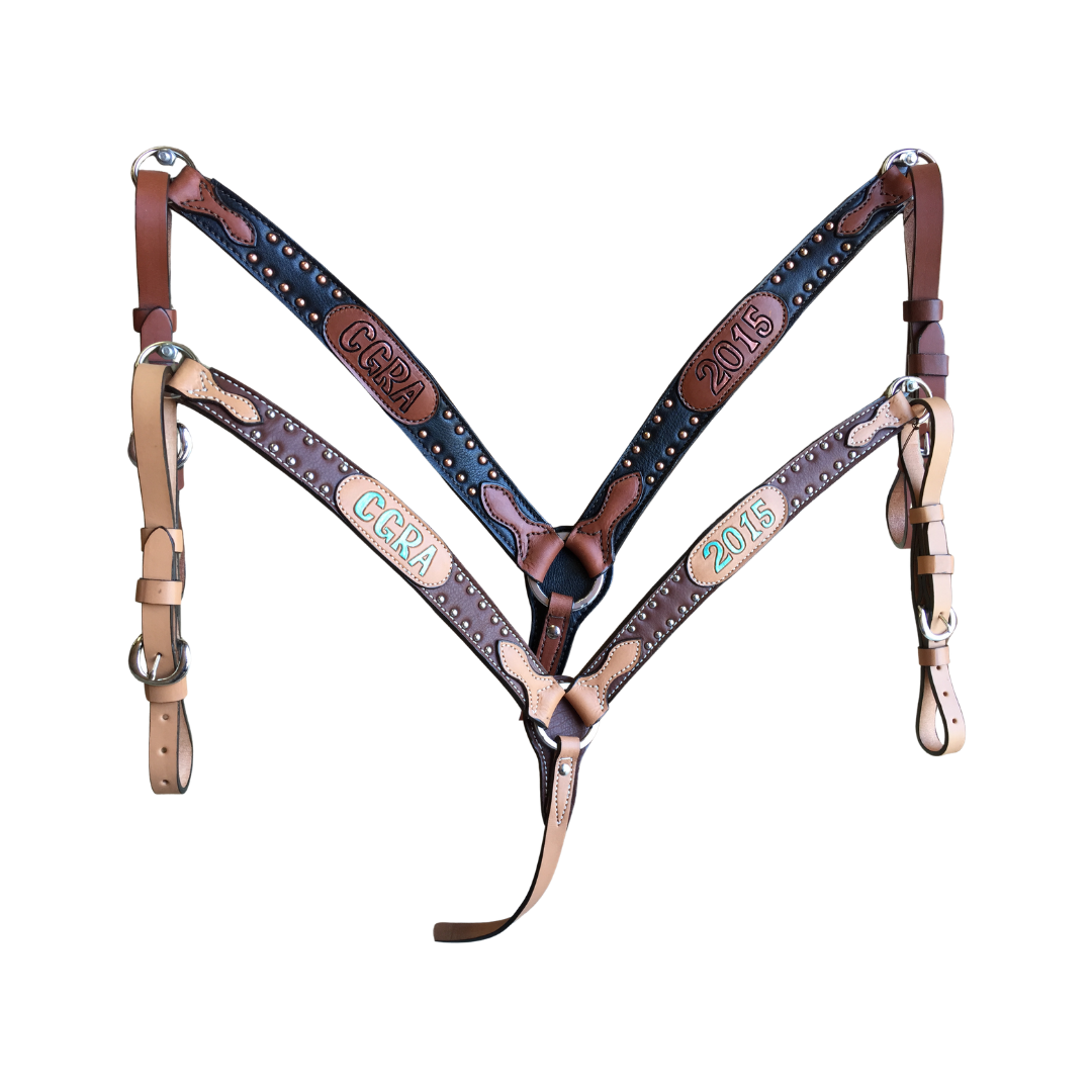 Rodeo Award | 1.75" Contoured Breastcollar w/ overlay & SS spots (8)