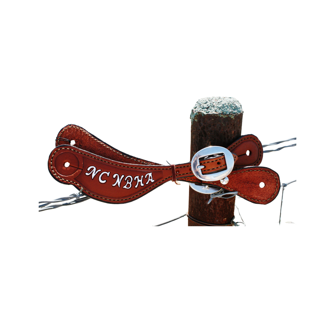 Rodeo Award | Spur Straps w/ border & lettering (12 letters)