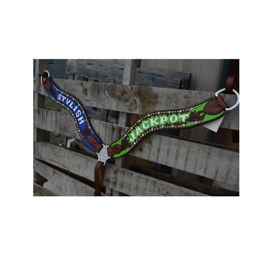 Rodeo Award | 2.5" Wave Breastcollar w/ BGP, SS Spots & Crystals (14 letters)