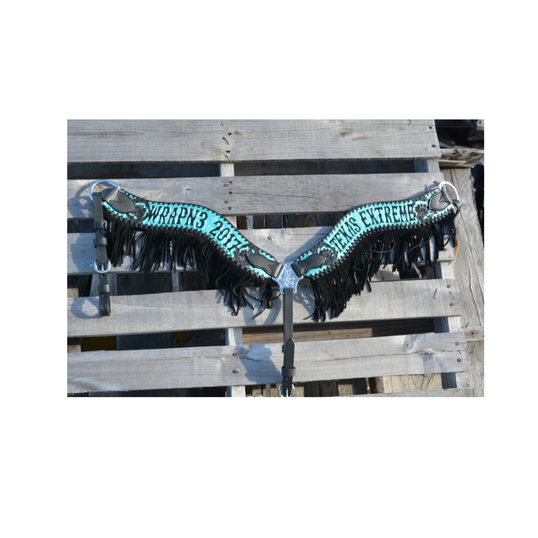 Rodeo Award | 2.5" Wave Breastcollar w/ BGP, Whipstitch & Fringe (22)