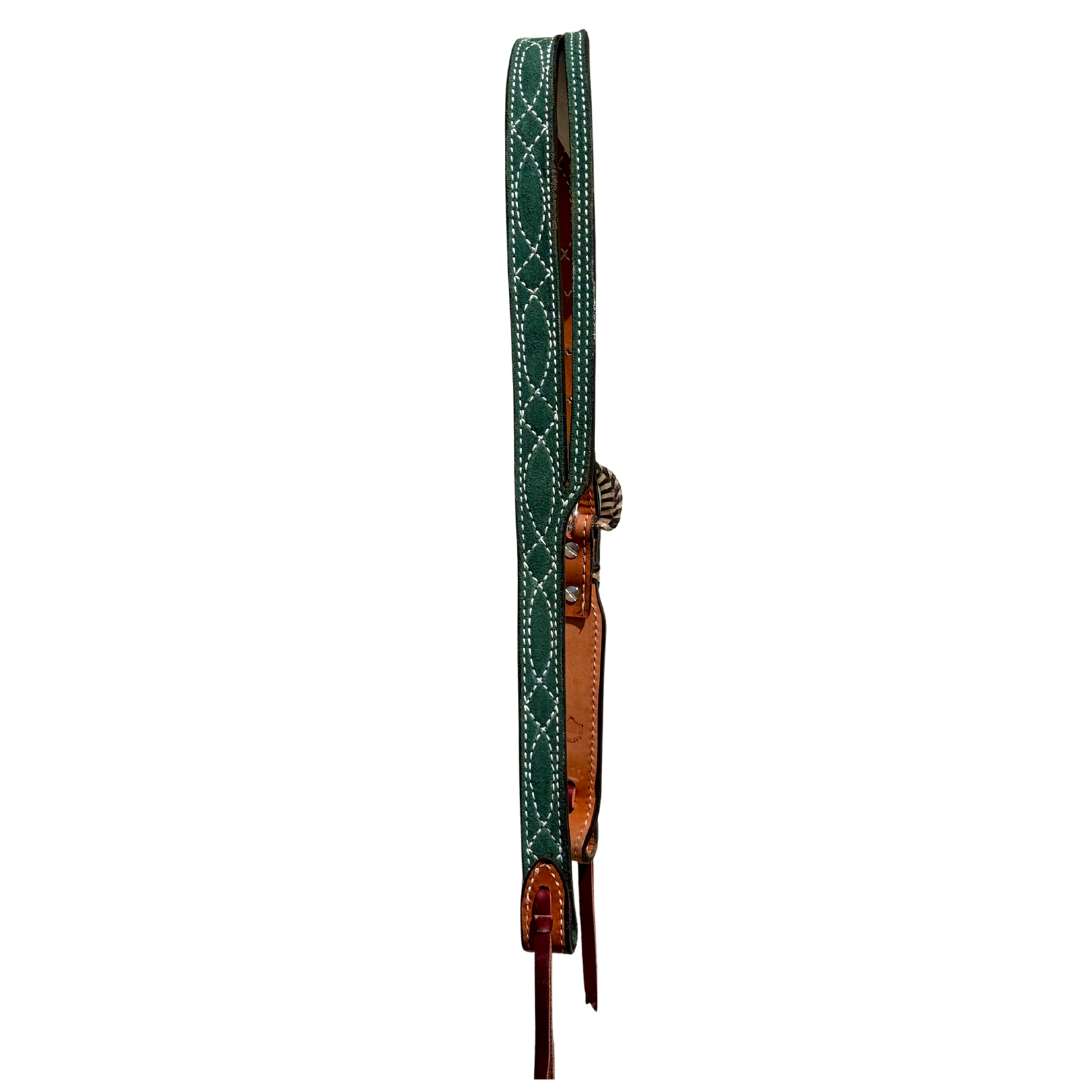 Slit ear - Hunter Green Cowboy Stitch