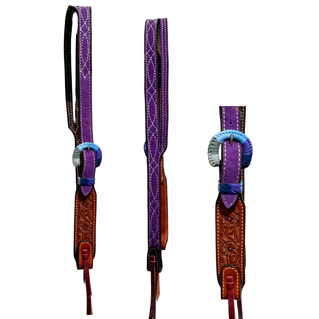Slit ear-  Purple Cowboy Stitch