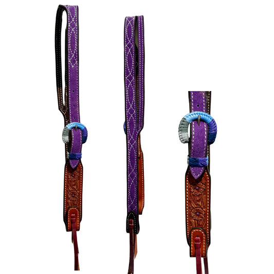 Slit ear-  Purple Cowboy Stitch