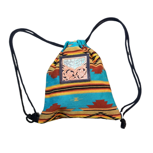 Turquoise Gator Drawstring Bag