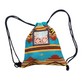 Turquoise Gator Drawstring Bag